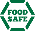 Food-safe emblem representing Green Mountain Grills, emphasizing quality and safety in grilling products.