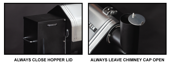 Grease tray installation and chimney cap of the Green Mountain Grills TREK Prime WiFi pellet grill, highlighting the half-moon cut out for proper grease flow and airflow management.